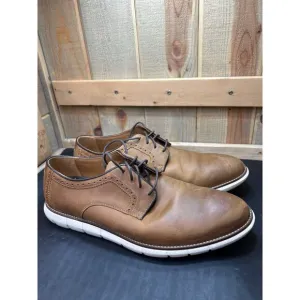 Johnston and Murphy Holden Plain Toe Brown/Tan Leather Shoes Size 14