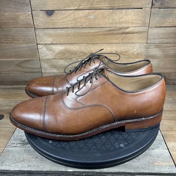 Johnston &amp; Murphy Mens Size 10.5 Melton Lace Up Dress Shoes Brown Leather