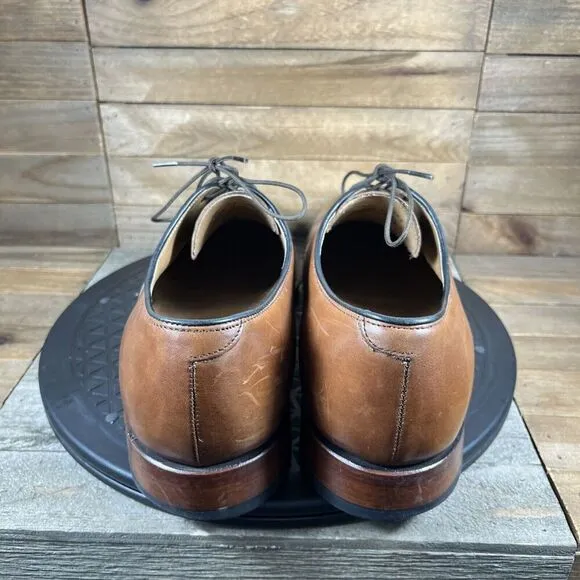 Johnston &amp; Murphy Mens Size 10.5 Melton Lace Up Dress Shoes Brown Leather