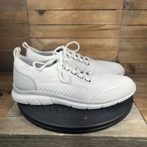 Johnston &amp; Murphy Shoes Men's Sz 8M Parsons Knit U Throat White Gray Sneakers
