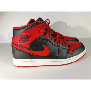 Jordan 1 Mid Shoes Men's Size 7.5 Red Alternate Bred