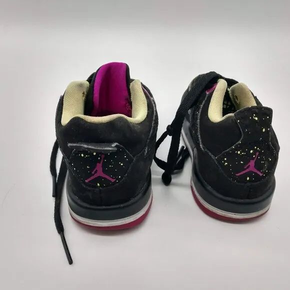 Jordan 4 Retro GT Baby Toddlers Shoes Black-Fuchsia-Liquid Lime Size 7C