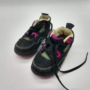 Jordan 4 Retro GT Baby Toddlers Shoes Black-Fuchsia-Liquid Lime Size 7C