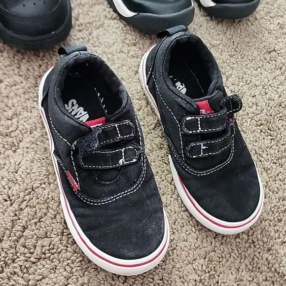 Jordan nike vans kids shoe lot 5 pairs play sneakers easy strap mid top bundle