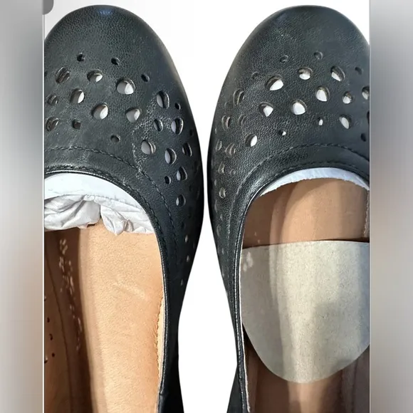 Josef Seibel Women’s Pippa 29 Black Nesty Oil Burnish Leather Ballet Flat Sz 39
