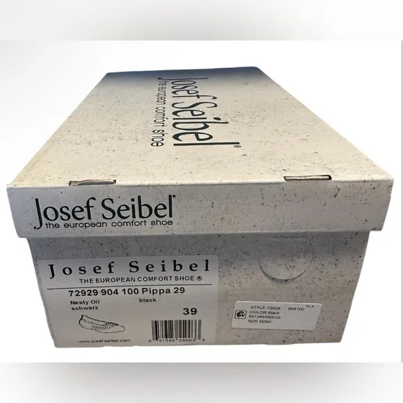 Josef Seibel Women’s Pippa 29 Black Nesty Oil Burnish Leather Ballet Flat Sz 39