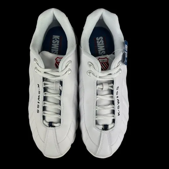 K-Swiss ST329 CMF White Navy Red Shoes Men's 03426-130 Sizes 9.5 - 11.5 EEEE