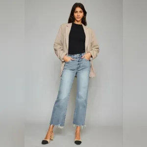 Kancan High Waist Raw Hem Cropped Wide Leg Jeans Price Drop!!   20%OFF