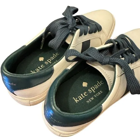 Kate Spade Iggy Sneakers, Peacock Size 7.5 women’s white green shoes leather