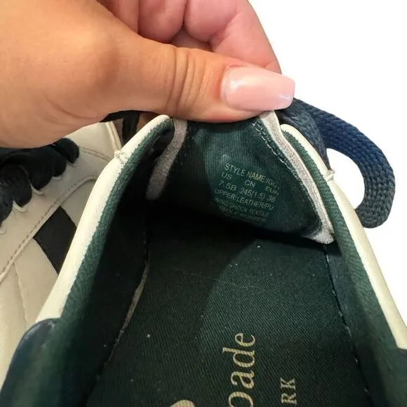 Kate Spade Iggy Sneakers, Peacock Size 7.5 women’s white green shoes leather