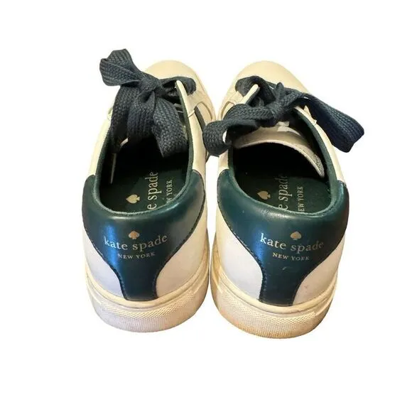 Kate Spade Iggy Sneakers, Peacock Size 7.5 women’s white green shoes leather