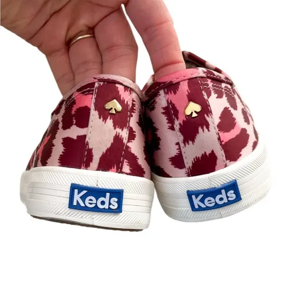 Ked’s X Kate Spade pink leopard print sneakers 11 shoes BARELY WORN