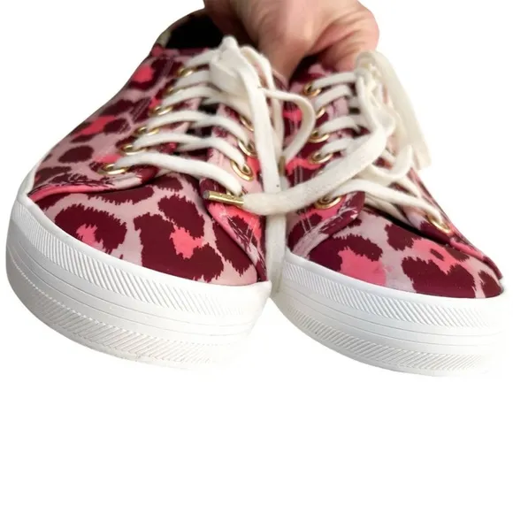 Ked’s X Kate Spade pink leopard print sneakers 11 shoes BARELY WORN
