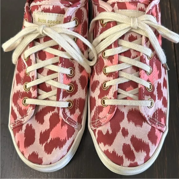 Ked’s X Kate Spade pink leopard print sneakers 11 shoes BARELY WORN