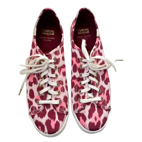 Ked’s X Kate Spade pink leopard print sneakers 11 shoes BARELY WORN