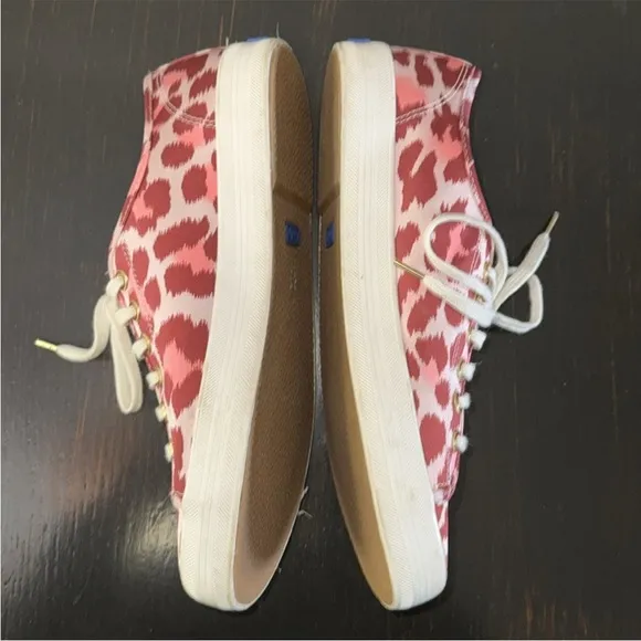 Ked’s X Kate Spade pink leopard print sneakers 11 shoes BARELY WORN