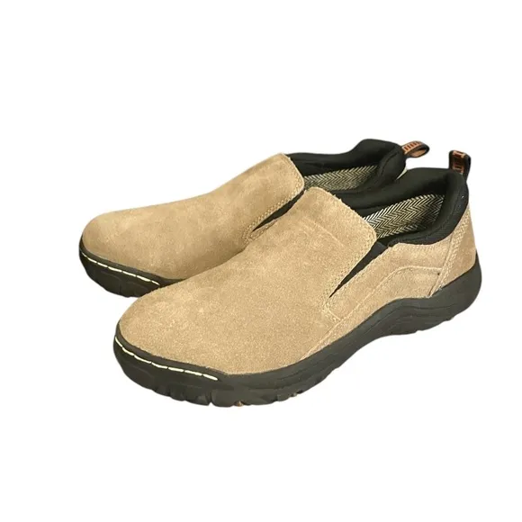 KHOMBU Liam Memory Foam Slip On Water Resistant Shoes Beige Suede Size 12