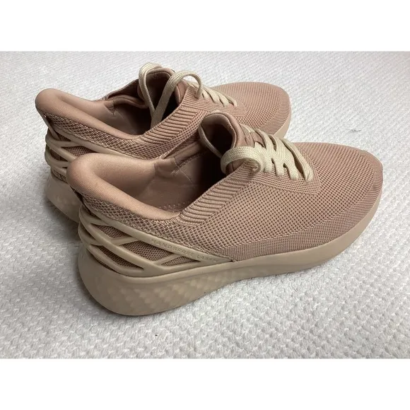 Kizik Athens Fawn HandsFree  Shoes 8.5 WIDE Blush Coral Lace-up Comfort Sneakers