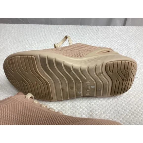 Kizik Athens Fawn HandsFree  Shoes 8.5 WIDE Blush Coral Lace-up Comfort Sneakers
