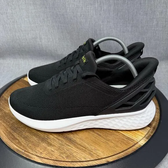 Kizik Athens Men's 9 WIDE Black White Slip On Handsfree Shoes