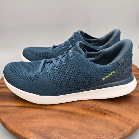 Kizik Lima Shoes Men's 10 Wide Blue Knit Slip On Hands Free Sneakers NO INSOLES