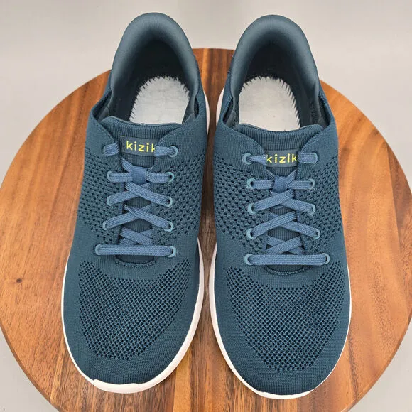 Kizik Lima Shoes Men's 10 Wide Blue Knit Slip On Hands Free Sneakers NO INSOLES