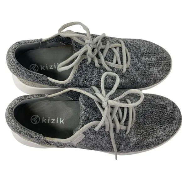 Kizik Madrid Eco Knit Sneakers shoes gray men's size 9.5 Women’s 11