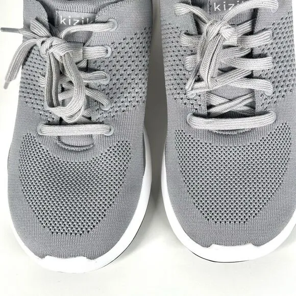 Kizik Shoes Lima Slip On Sneaker Hands Free Breathable Gray Men 9 Women 10.5 2E