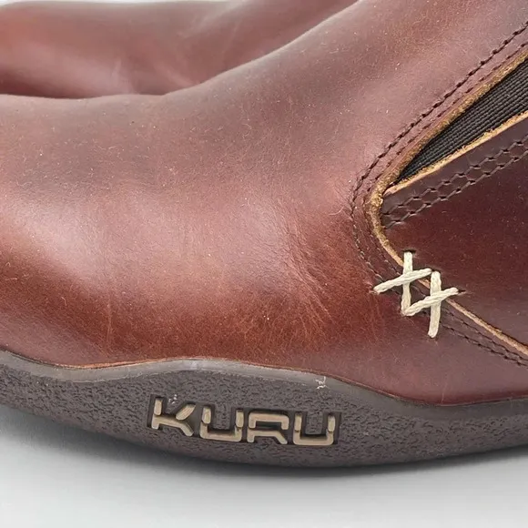 KURU Men's Kivi Brown Leather Walking Slip-On Loafer Size 7.5 Plantar Fasciitis