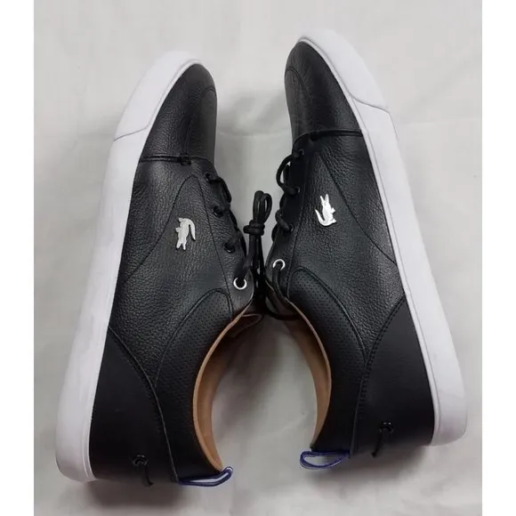 Lacoste Men's Sz. 11.5  Bayliss 119 1 U Black/White Leather Sneaker