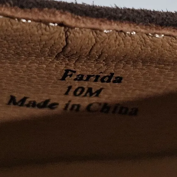 L'Amour Des Pieds Farida Bow Pumps Slip On Chocolate Kid Suede Croc Size 10