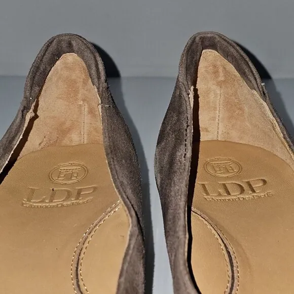 L'Amour Des Pieds Farida Bow Pumps Slip On Chocolate Kid Suede Croc Size 10