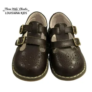 L'Amour Sz 7 Beatrix Brown Leather Mary Jane T-Strap Dress Shoes