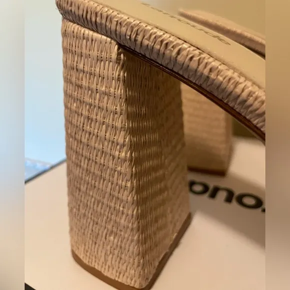 Larroude Dolly Mule in Natural Raffia