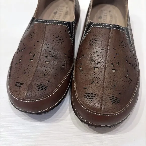 L’Artiste by Spring Step Women's Libora Brown Leather Slip‎ On Shoes US Size 7