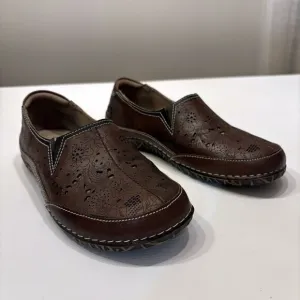 L’Artiste by Spring Step Women's Libora Brown Leather Slip‎ On Shoes US Size 7