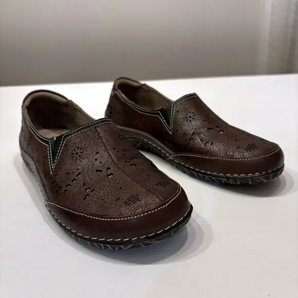 L’Artiste by Spring Step Women's Libora Brown Leather Slip‎ On Shoes US Size 7