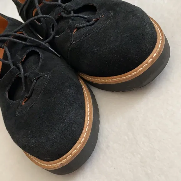 {LDP} L'Amour Des Pieds | Ximena Suede Leather Lace Up Oxford Loafers Black (9M)