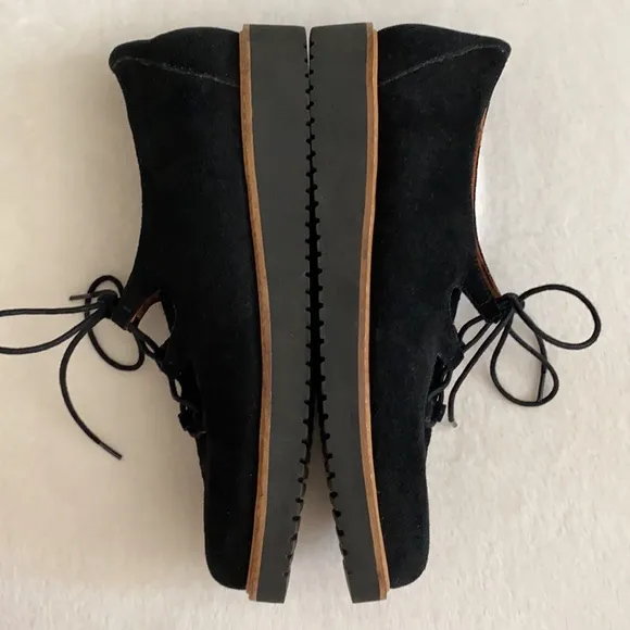 {LDP} L'Amour Des Pieds | Ximena Suede Leather Lace Up Oxford Loafers Black (9M)