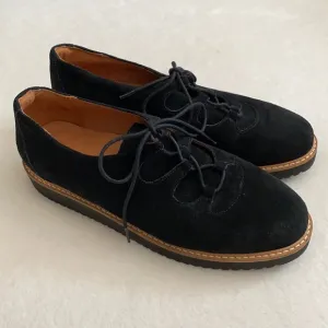 {LDP} L'Amour Des Pieds | Ximena Suede Leather Lace Up Oxford Loafers Black (9M)