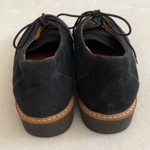 {LDP} L'Amour Des Pieds | Ximena Suede Leather Lace Up Oxford Loafers Black (9M)