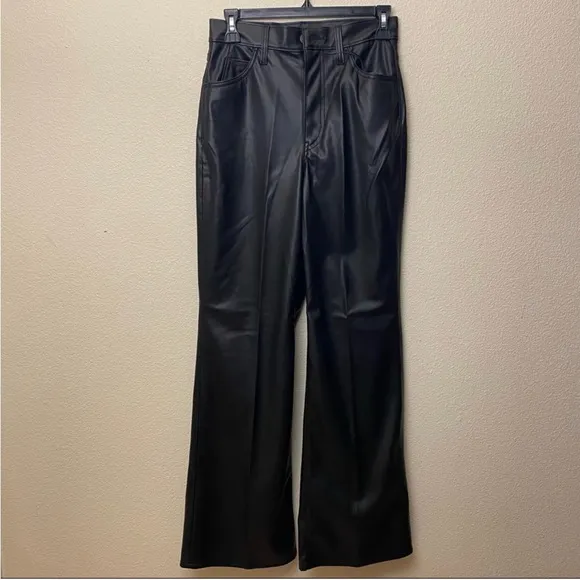 LEVI’S 70’s High Flare Faux Leather Jean Pants Black size 34