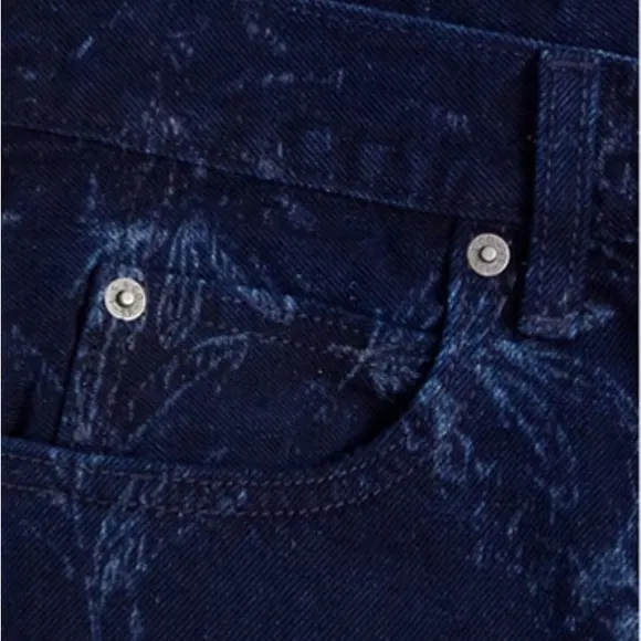 LEVIS 70's high waist straight hemp jeans denim blue print 28x29
