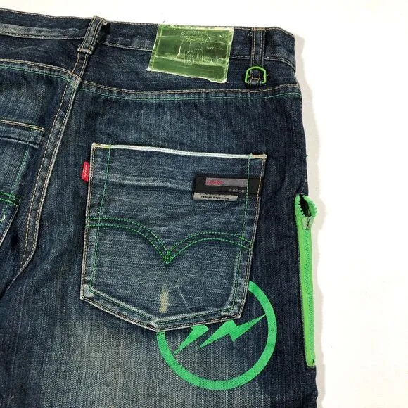Levis Fenom Fragment Designs Paint Splatter Jeans Pants Size 32x29 Blue B34