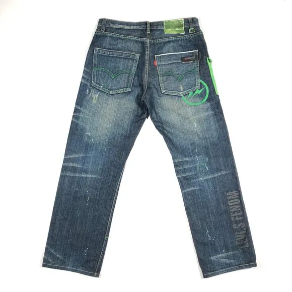 Levis Fenom Fragment Designs Paint Splatter Jeans Pants Size 32x29 Blue B34