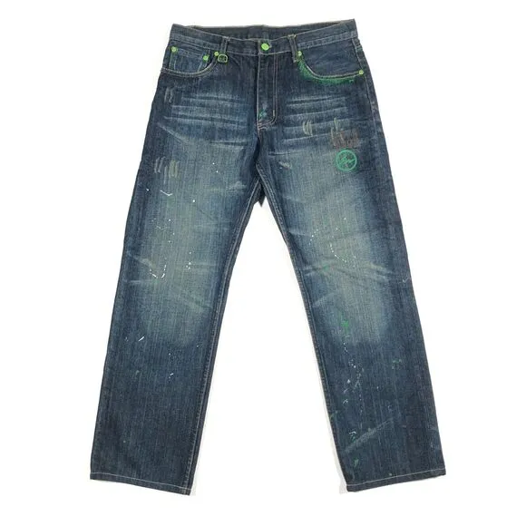 Levis Fenom Fragment Designs Paint Splatter Jeans Pants Size 32x29 Blue B34