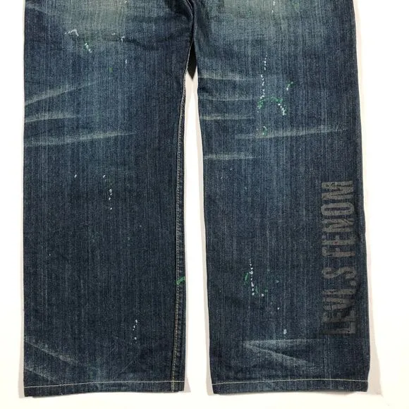 Levis Fenom Fragment Designs Paint Splatter Jeans Pants Size 32x29 Blue B34