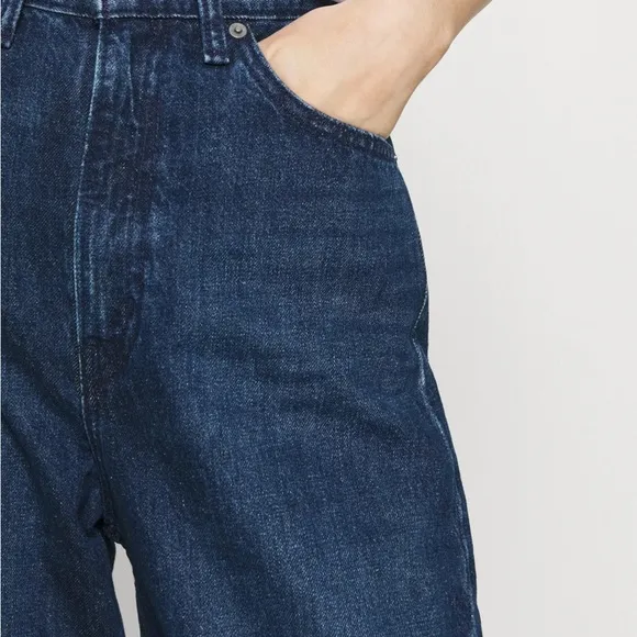LEVI’S premium high loose 90’s jeans dark blue denim baggy leg 26”