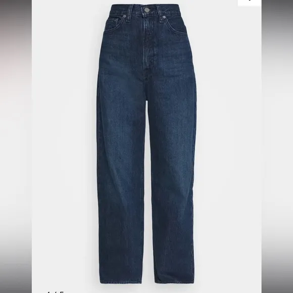 LEVI’S premium high loose 90’s jeans dark blue denim baggy leg 26”