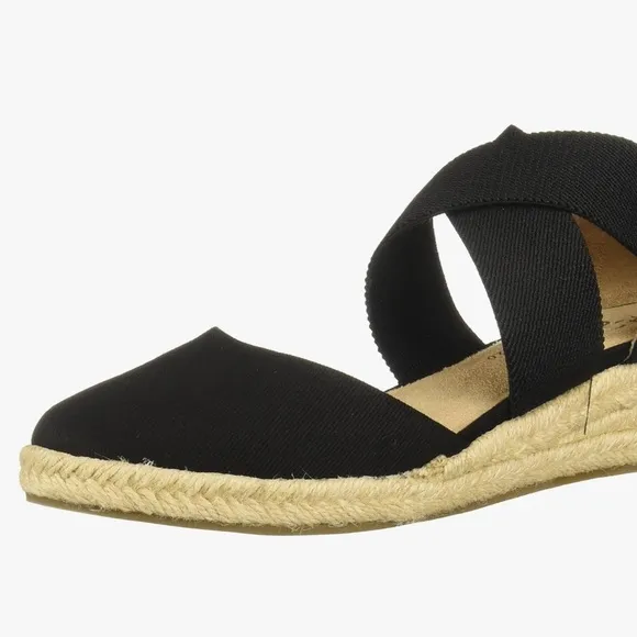 Life Stride Shoes Women- Keaton Wedge Loafer Size 8.5 Black Authentic NEW IN BOX